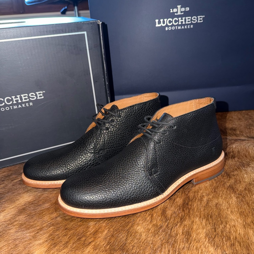 Lucchese After-Ride Chukka Boot | Black Bison Leather | Men’s 9.5 M | New in Box